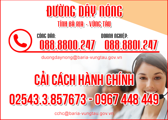 ĐƯỜNG DÂY NÓNG TỈNH BÀ RỊA VŨNG TÀU